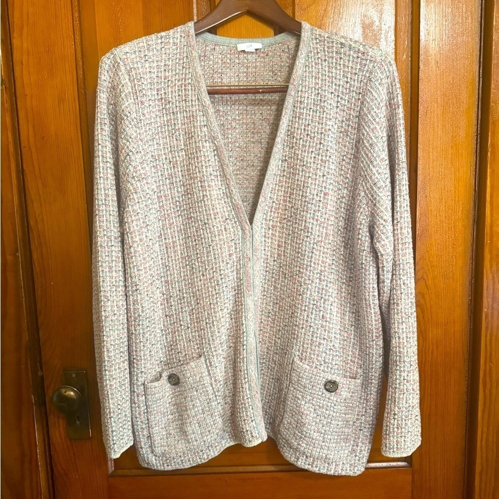 J. Jill Woven Multicolored Cardigan Sweater Size 2-3X